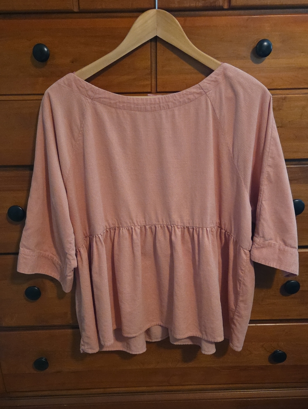 Anthropologie Peach Pink Peplum Blouse